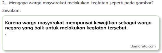 Menjelaskan hak dan kewajiban sebagai warga negara. Kegiatan Warga Masyarakat di Kampung âDamaiâ (Halaman 2