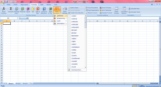 Untuk membuat work book / dokumen baru pada excel digunakan perintah a. Jeani Lusio_TI-B_112110101169: Fungsi Statistika dalam