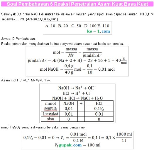 Karbon melimpah di kulit bumi.b. Soal Pembahasan Reaksi Penetralan Asam Kuat Basa Kuat