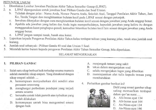 Terkait satu sama lain menurut pandangan kitab suci tersebut. 3 Paket Soal UKK PAT PAI dan BP Kelas 7 Kurikulum 2013