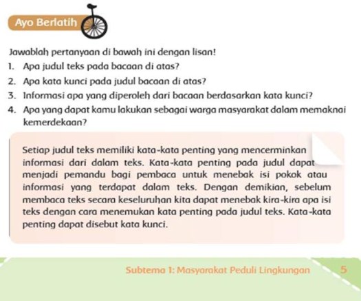 Apa yang dapat kamu lakukan sebagai warga masyarakat dalam memaknai kemerdekaan? kunci jawaban tematik kelas 6 tema 6 halaman 5