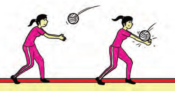 Telapak tangan dan jari direnggangkan b. Cara Melakukan Gerakan Passing Pada Olahraga Permainan Bola Voli Maolioka