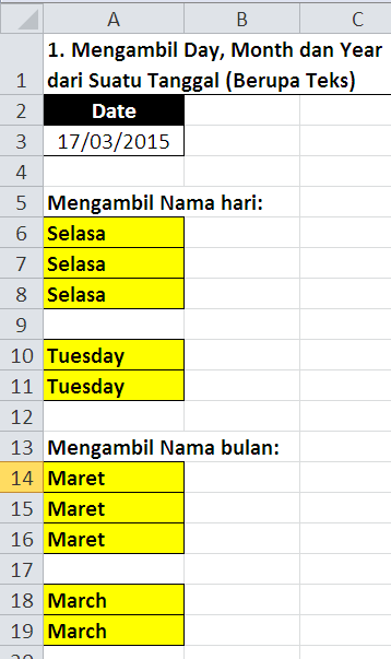 Pelajari cara menggunakan kalimat bahasa inggris monday, tuesday, wednesday, thursday, friday, saturday, sunday are the seven days of the . Tips Tips Rumus Excel Menampilkan Hari Dan Bulan Secara Otomatis