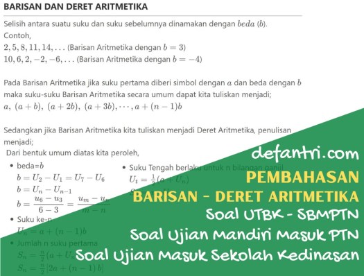 Temukan tiga bilangan ganjil berurutan yg jumlah nya sama dengan 45. 30 Soal Dan Pembahasan Matematika Dasar Sma Barisan Dan Deret Aritmetika Defantri Com
