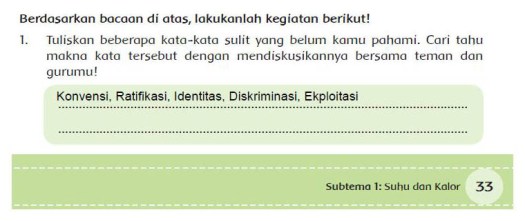 Penikmatan hak asasi manusia dan kebebasan fundamental sebagaimana ditetapkan dalam. Konvensi Hak Hak Anak Halaman 33 37 Kelas 5 Tema 6