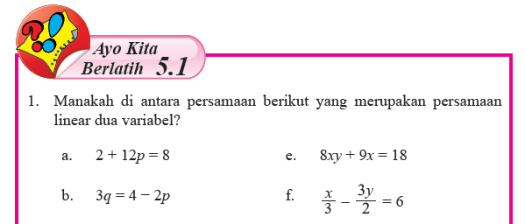 Persamaan linear satu variabel dapat ditulis dalam bentuk ax + b = 0, dengan a dan b adalah bilangan real dan a ≠ 0. Soal Dan Pembahasan Buku Siswa Matematika Kls 8 Thn 2019 Hal 203 Pagaralam Nesa