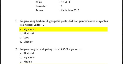 Pertama terjawab negara yang berbentuk geografis protruded dan penduduknya mayoritas ras mongol yaitu uchihasasukens uchihasasukens jawaban . Soal Pts Ilmu Pengetahuan Sosial Ips Kelas 8 Sem Ganjil Kurikulum 2013 Soal Pelajaran