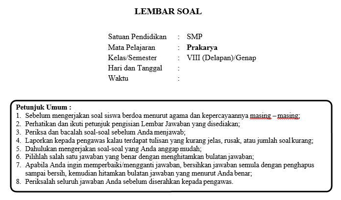 Termasuk memilih menggunakan produk tanpa kemasan non organik, menggunakan sabun cuci . Soal Pat Prakarya Smp Kelas 8 Kurikulum 2013 Didno76 Com