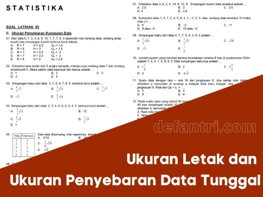2, 5, 7, 4, 3, 11, 3 dengan . Mengenal Ukuran Letak Dan Penyebaran Data Tunggal Dilengkapi 20 Soal Latihan Dan Pembahasan Defantri Com
