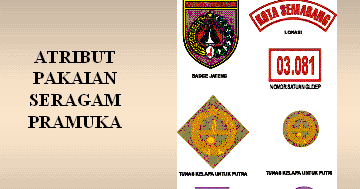 Dipasang di dada / di atas papan nama sebelah kanan. Adiya Tri Sekai Pemasangan Tanda Pengenal Atribut Pramuka Penegak