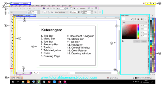 Menu file > grid b. Mengenal Area Kerja Coreldraw Tutorialduaenam