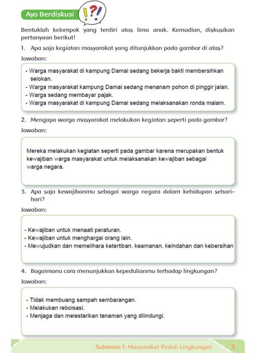 Orang sebagai anggota warga negara sejak ia masih berada dalam kandungan. Jawaban Tematik Kelas 6 Tema 6 Hal 3