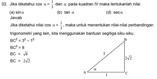Contoh soal perbandingan trigonometri dalam segitiga siku siku . Rumus Perbandingan Trigonometri Di Semua Kuadran Materi Lengkap Matematika