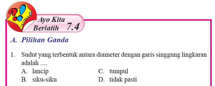 Garis singgung persekutuan luar dan dalam dua lingkaran. Soal Dan Pembahasan Buku Siswa Matematika Kls 8 Latihan 7 4 Hal 102 Th 2020 Nesajamath