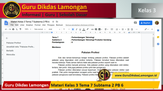 Apakah orang zaman dahulu mengenakan pakaian profesi saat bekerja? Materi Kelas 3 Tema 7 Subtema 2 Pb 6 Guru Dikdas Lamongan