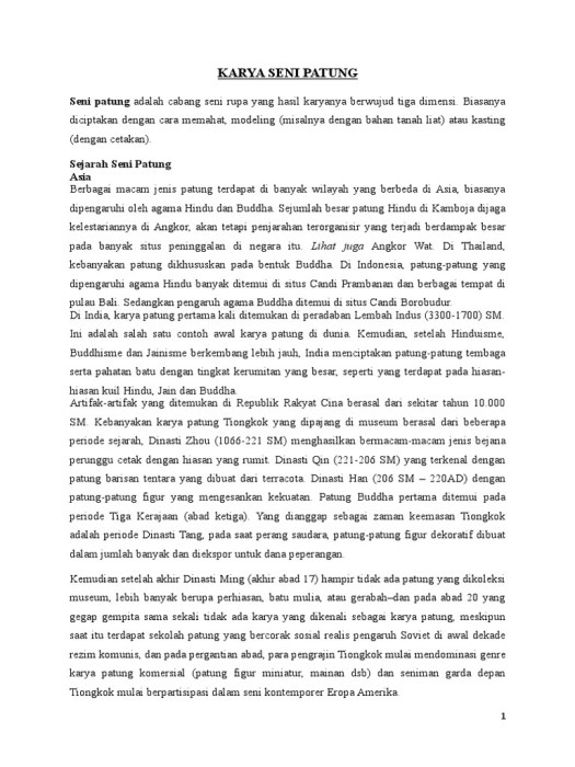 43+ Cabang Seni Rupa Yang Hasil Karyanya Berwujud Tiga Dimensi Adalah Seni&nbsp;Images