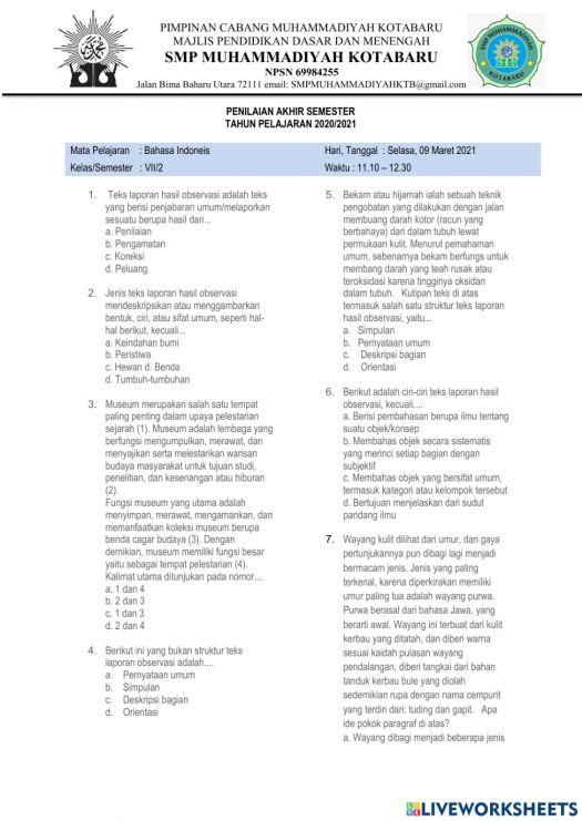 Download Berikut Ini Yang Tidak Termasuk Ciri-Ciri Teks Laporan Hasil Observasi Adalah
Pics