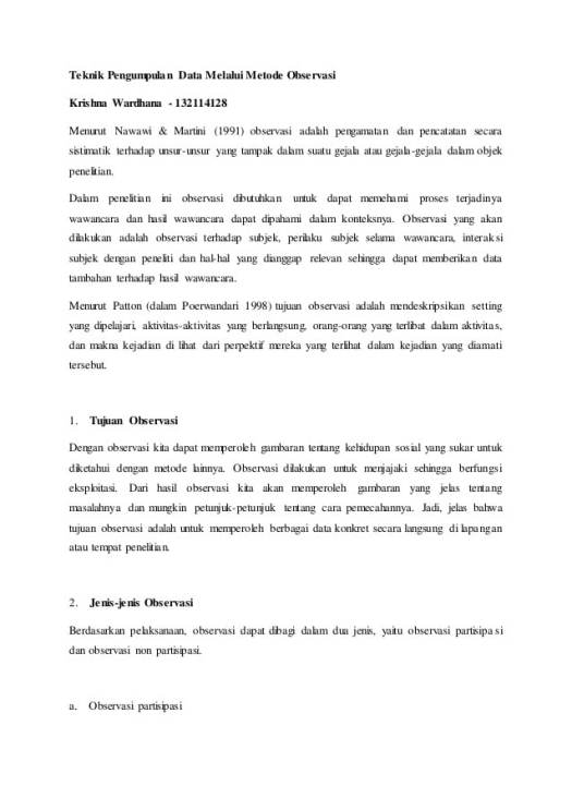 View Pengumpulan Data Dengan Pengamatan Langsung Pada Objek Yang Diteliti Disebut
&nbsp;Pics