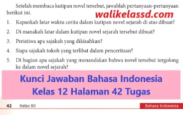 Judul skripsi, “refleksi tema perebutan kekuasaan dalam novel gajah mada: Kunci Jawaban Bahasa Indonesia Kelas 12 Halaman 42 Tugas Wali Kelas Sd