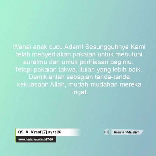16+ Menurut Surah Al A'raf Ayat 26 Pakaian Yang Paling Baik Di Mata Allah Swt Adalah
Pictures