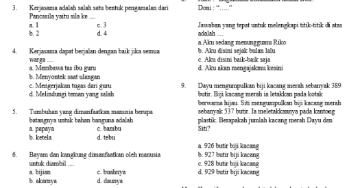 Salah satunya yaitu nilai syukur, bentuk tindakannya adalah menyalurkan . Soal Semester Tema 2 Kelas 3 Sd Mi Antapedia Com
